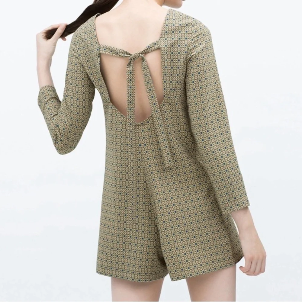 Zara Trafaluc Shorts Romper Jumpsuit Small - Picture 2 of 3